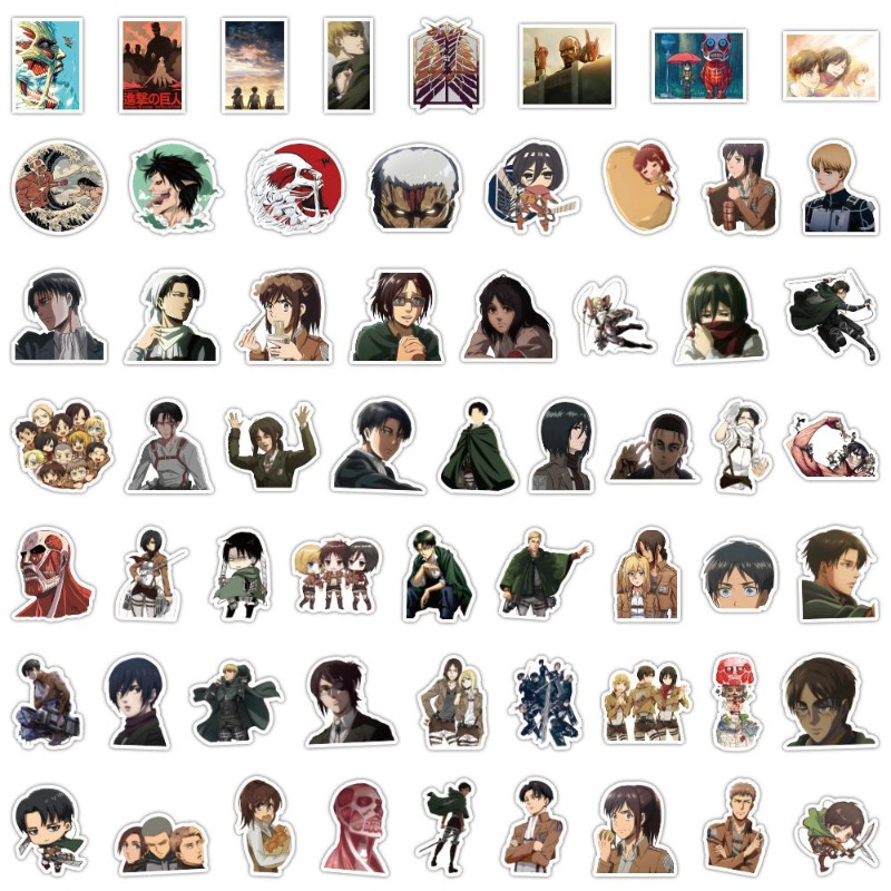 Laptop Accessories Stickers - 60 Pezzi Adesivi Anime Attack on