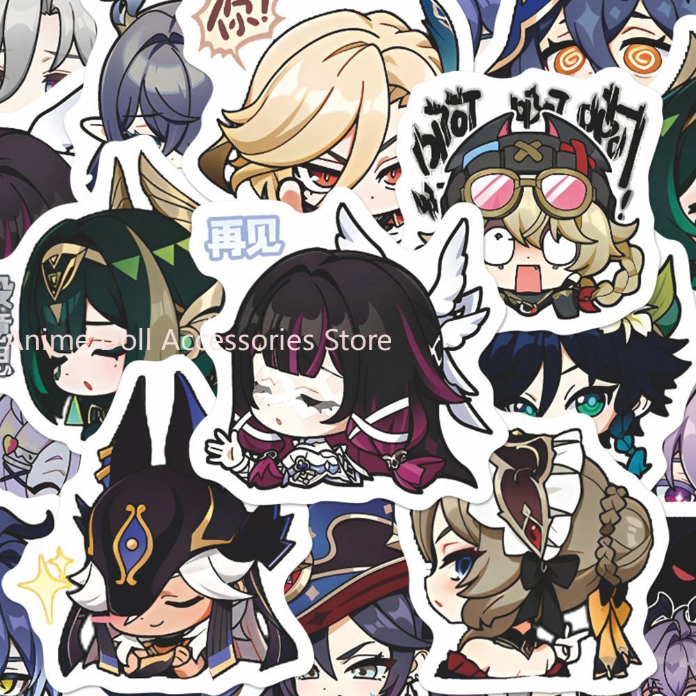 Laptop Accessories Stickers - 64 Pezzi Adesivi Anime Genshin Impact